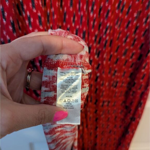 LOFT Red Flutter Sleeve Dress | Women’s Medium | V-Neck | Classic & Flowy - Picture 5 of 5